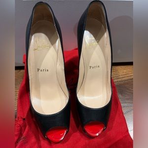 Used a few times Christian Louboutin black very price 120 Kid calf toe. Sz 37.5